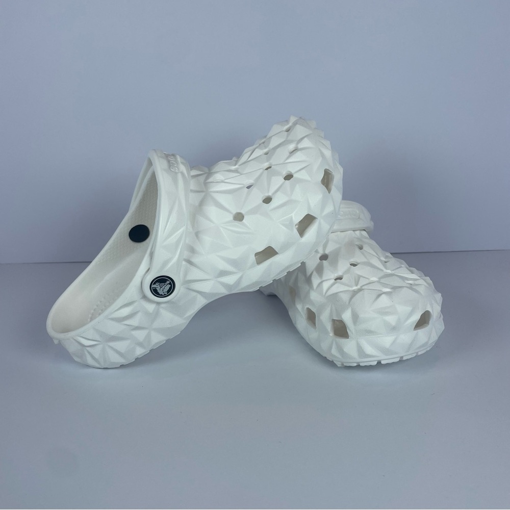CROCS White Mules & Clogs with Perforated Design